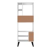 Manhattan Comfort Warren Tall Bookcase 1.0, White with Black Feet 178AMC205